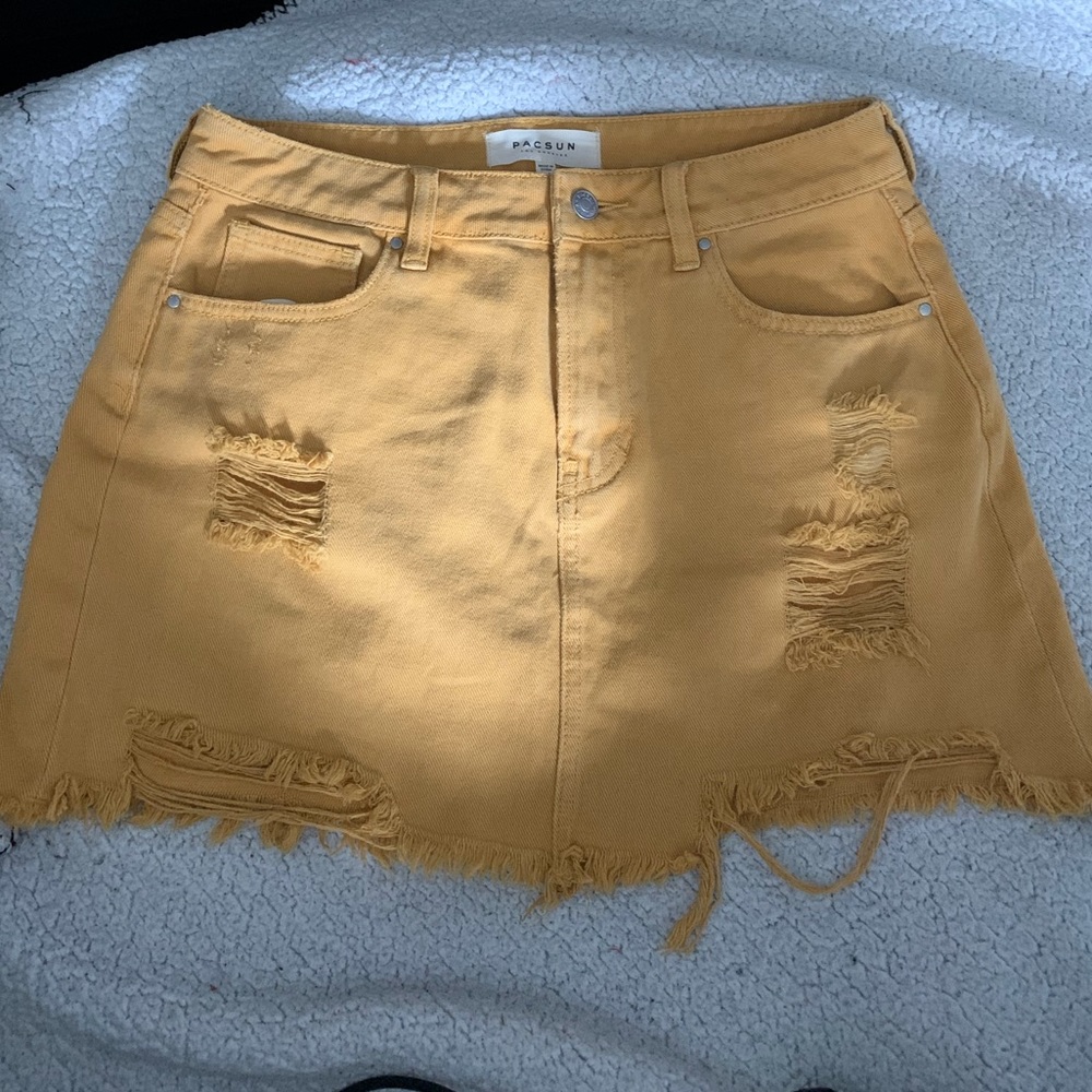 Denim mini skirt yellow